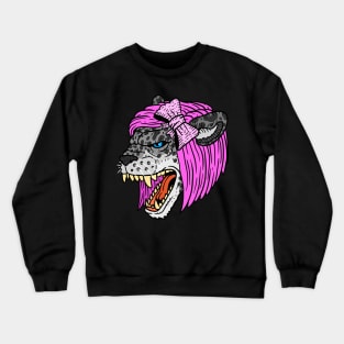 snow leopard. big angry cat lady. powerful woman. Crewneck Sweatshirt